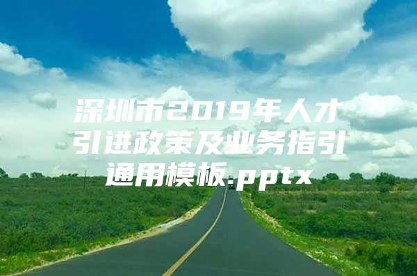 深圳市2019年人才引进政策及业务指引通用模板.pptx
