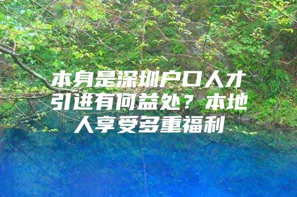 本身是深圳户口人才引进有何益处？本地人享受多重福利