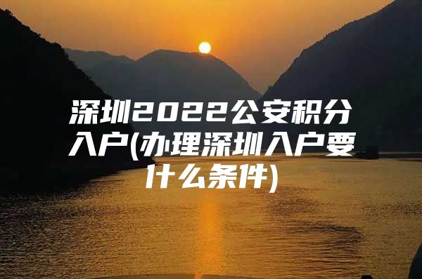 深圳2022公安积分入户(办理深圳入户要什么条件)