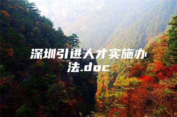 深圳引进人才实施办法.doc