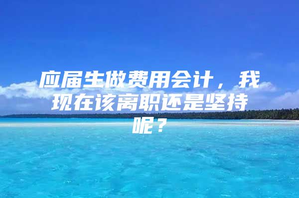 应届生做费用会计，我现在该离职还是坚持呢？