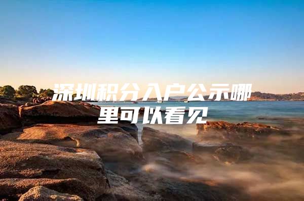 深圳积分入户公示哪里可以看见