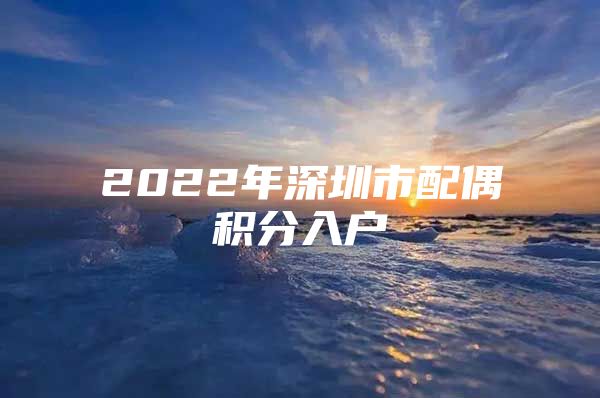 2022年深圳市配偶积分入户