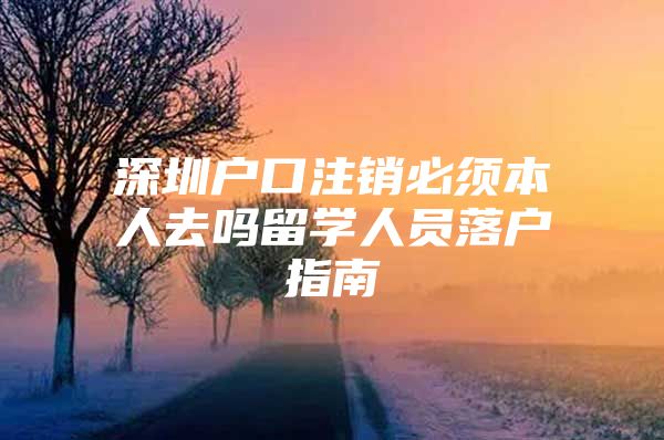 深圳户口注销必须本人去吗留学人员落户指南