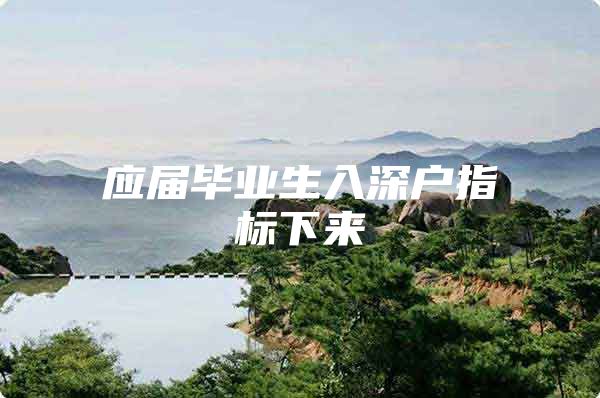 应届毕业生入深户指标下来