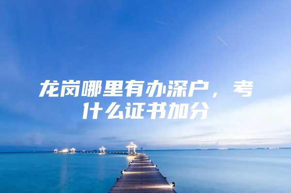 龙岗哪里有办深户，考什么证书加分
