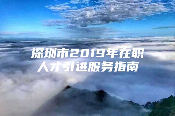 深圳市2019年在职人才引进服务指南