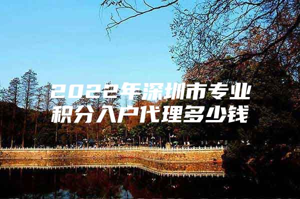 2022年深圳市专业积分入户代理多少钱