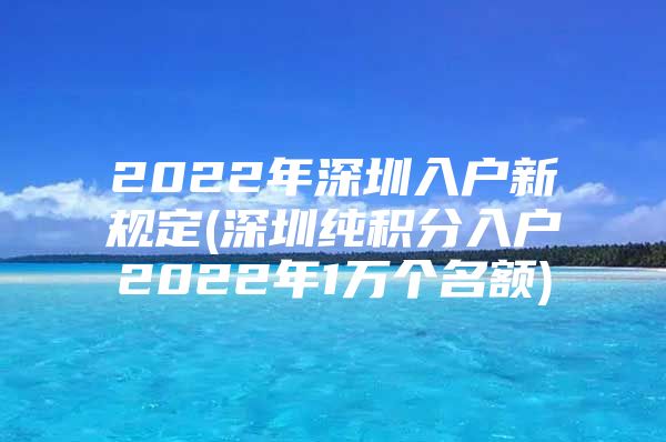 2022年深圳入户新规定(深圳纯积分入户2022年1万个名额)