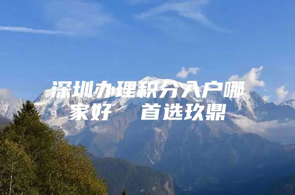 深圳办理积分入户哪家好  首选玖鼎