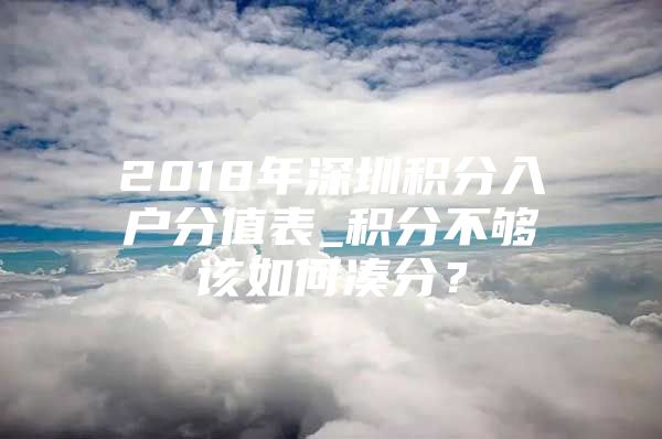 2018年深圳积分入户分值表_积分不够该如何凑分？