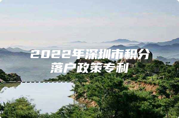 2022年深圳市积分落户政策专利