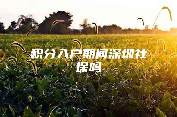 积分入户期间深圳社保吗