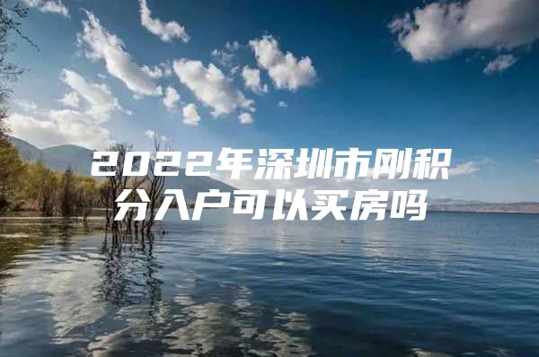 2022年深圳市刚积分入户可以买房吗