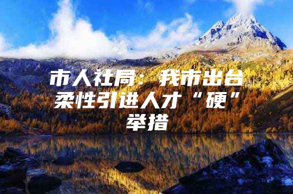 市人社局：我市出台柔性引进人才“硬”举措