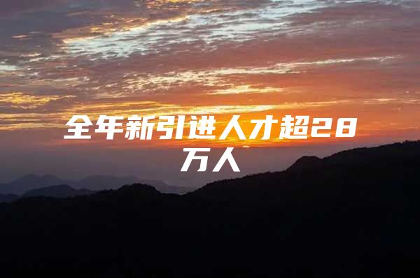 全年新引进人才超28万人