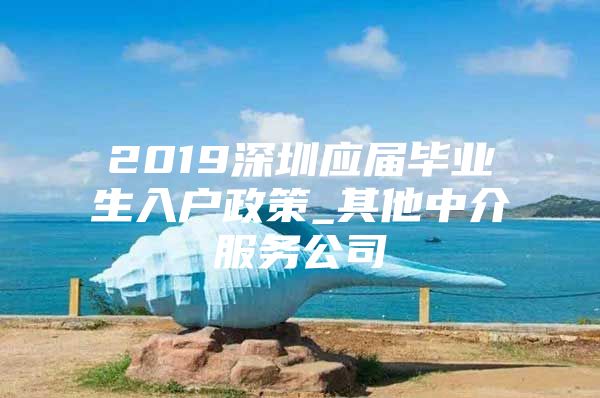 2019深圳应届毕业生入户政策_其他中介服务公司