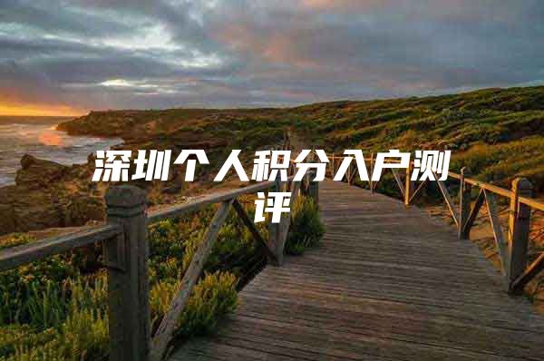 深圳个人积分入户测评
