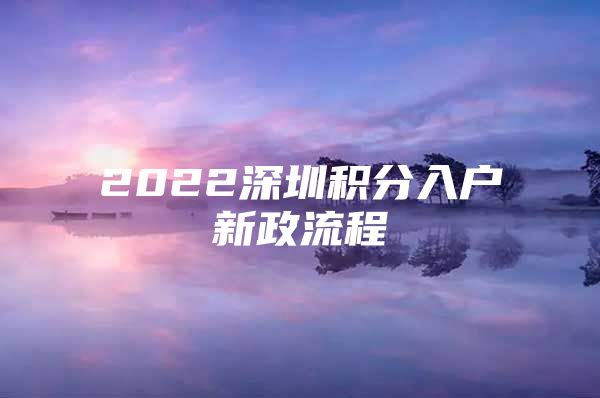 2022深圳积分入户新政流程