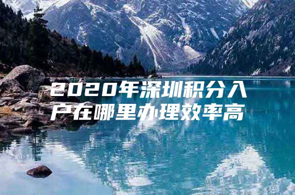 2020年深圳积分入户在哪里办理效率高