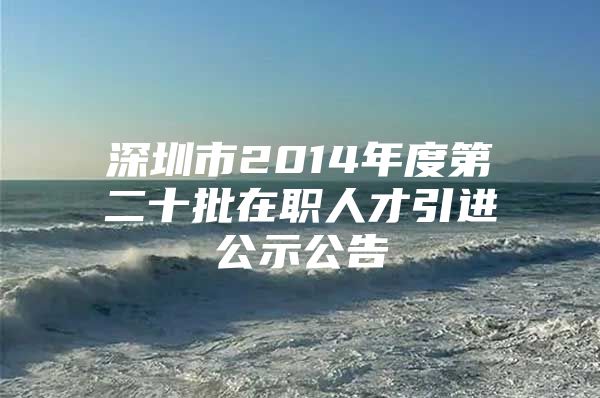 深圳市2014年度第二十批在职人才引进公示公告