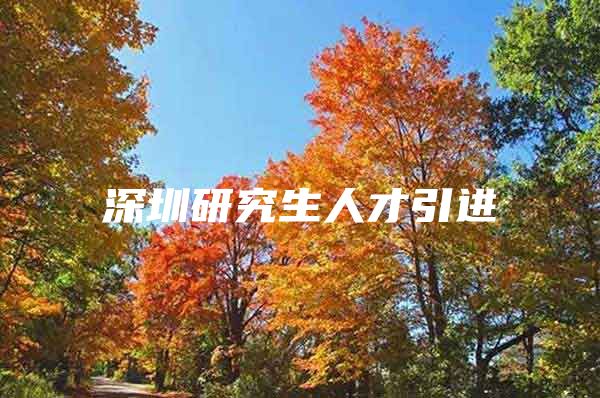深圳研究生人才引进