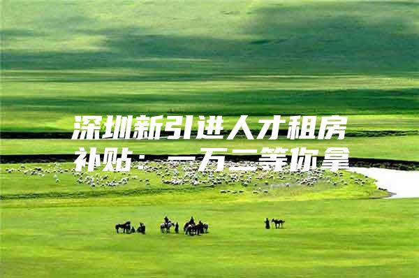 深圳新引进人才租房补贴：一万二等你拿