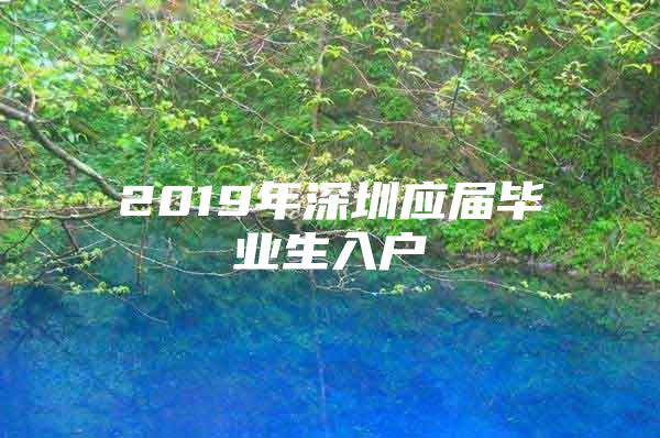 2019年深圳应届毕业生入户