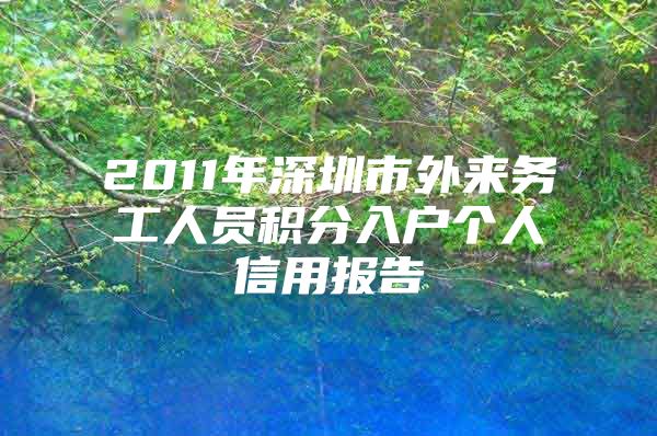 2011年深圳市外来务工人员积分入户个人信用报告