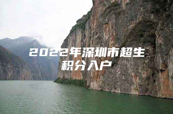 2022年深圳市超生积分入户