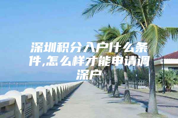 深圳积分入户什么条件,怎么样才能申请调深户