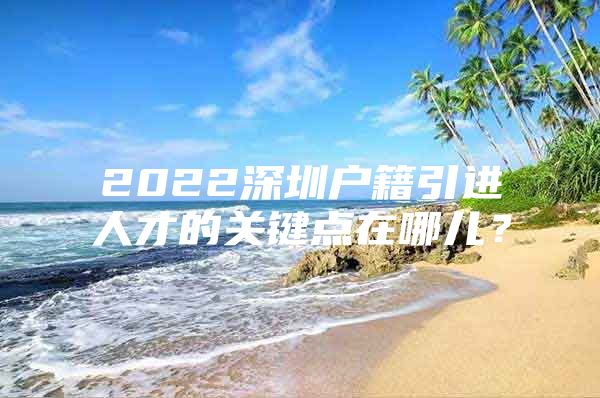 2022深圳户籍引进人才的关键点在哪儿？