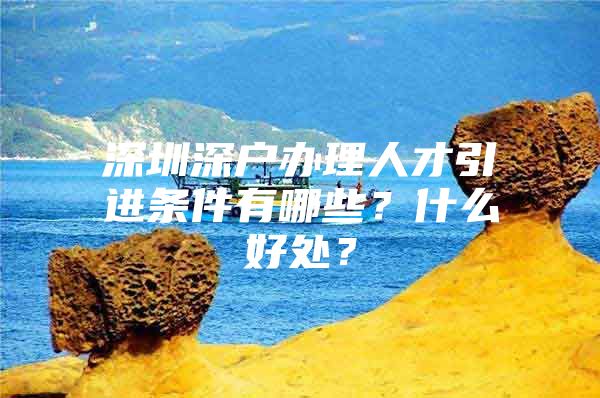 深圳深户办理人才引进条件有哪些？什么好处？