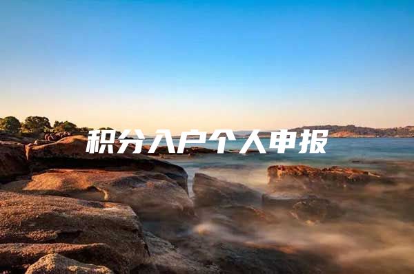 积分入户个人申报