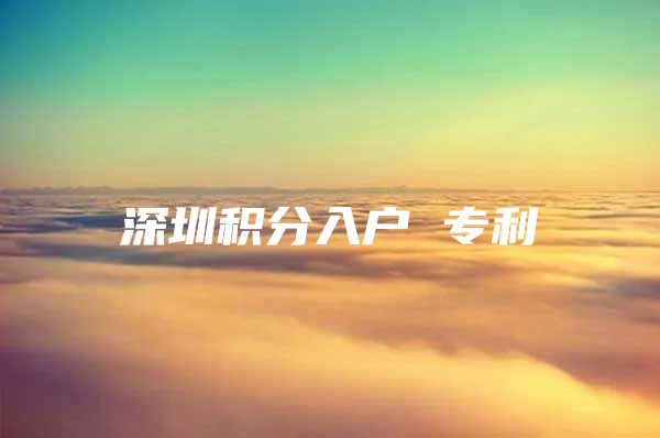 深圳积分入户 专利