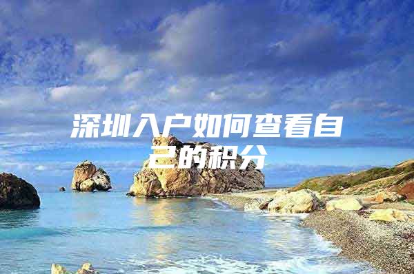 深圳入户如何查看自己的积分