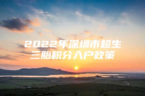 2022年深圳市超生三胎积分入户政策