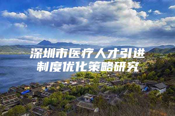深圳市医疗人才引进制度优化策略研究