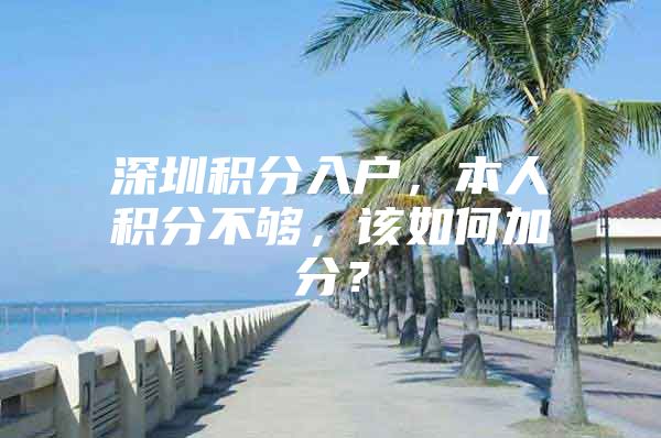 深圳积分入户，本人积分不够，该如何加分？