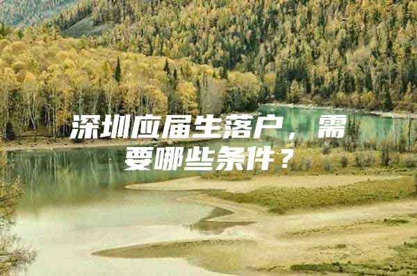 深圳应届生落户，需要哪些条件？