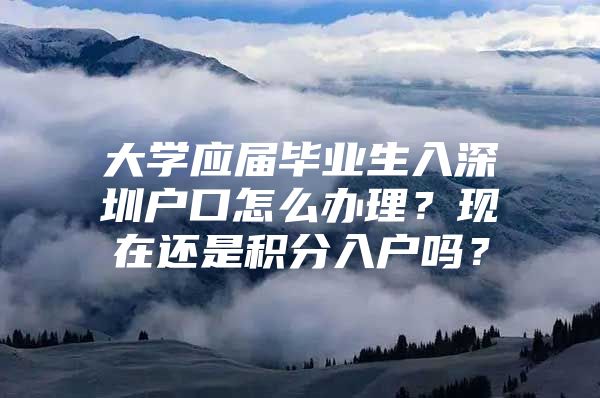 大学应届毕业生入深圳户口怎么办理？现在还是积分入户吗？
