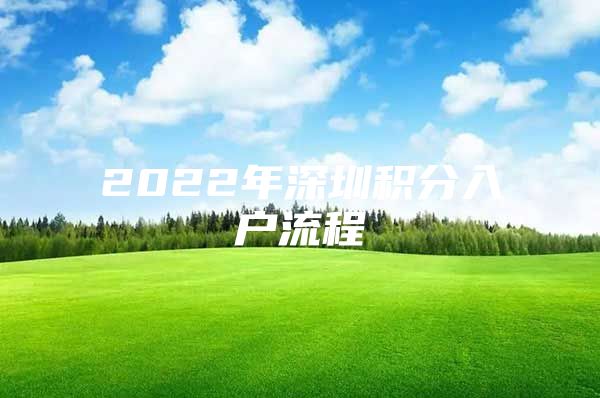 2022年深圳积分入户流程