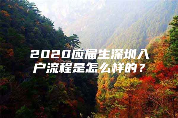 2020应届生深圳入户流程是怎么样的？