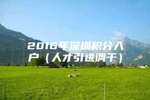 2016年深圳积分入户（人才引进调干）