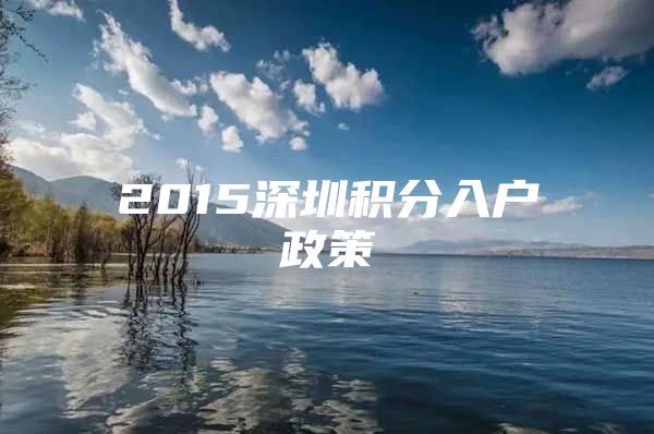 2015深圳积分入户政策