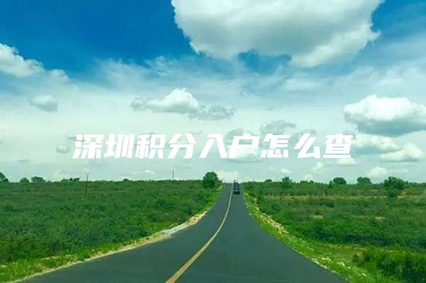 深圳积分入户怎么查