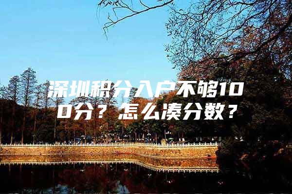深圳积分入户不够100分？怎么凑分数？