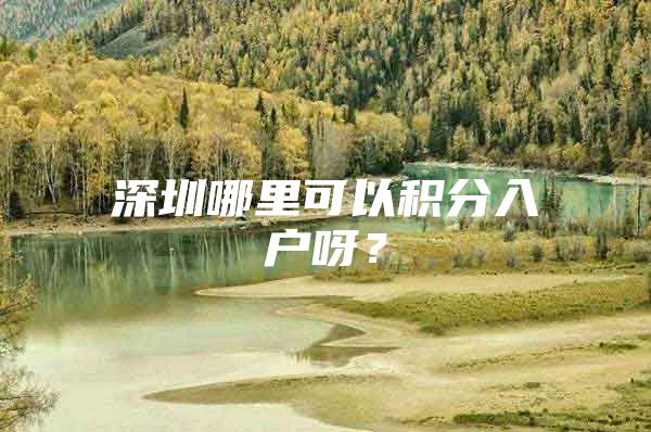 深圳哪里可以积分入户呀？