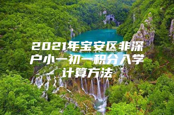 2021年宝安区非深户小一初一积分入学计算方法