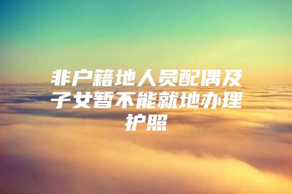非户籍地人员配偶及子女暂不能就地办理护照